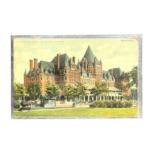 Vintage Postcard Of Place Viger Hotel & Railway Station Montreal 1907 With Canad